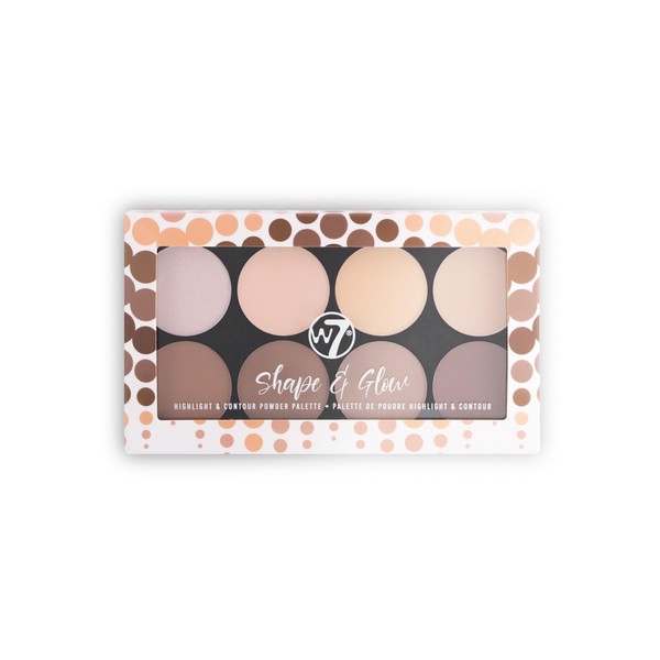 W7 Shape & Glow Highlight & Contour Powder Palette -