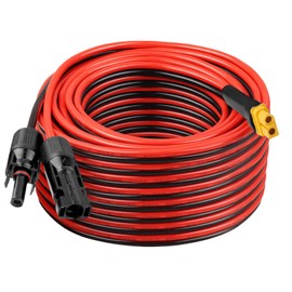 10AWG 50FT XT60 Solar Extension Cable 2 3 6 10 15 20 25 35 40 50 75 100FT XT60 Extension Connector Adapter Thicker Cable Female to Male for Portable Power Station Solar Panel RC LiFePO4 Battery