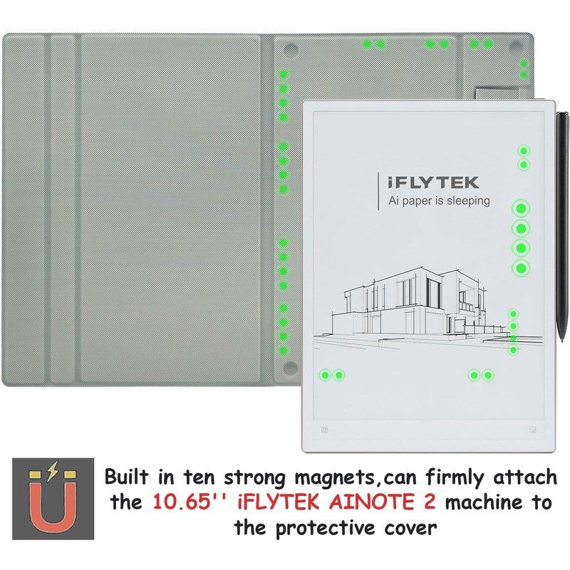GOVTVA Magnetic Stand Folio Case for 10.65'' iFLYTEK AINOTE 2