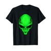Green Alien Head Cartoon Funny Alien Costume T-Shirt
