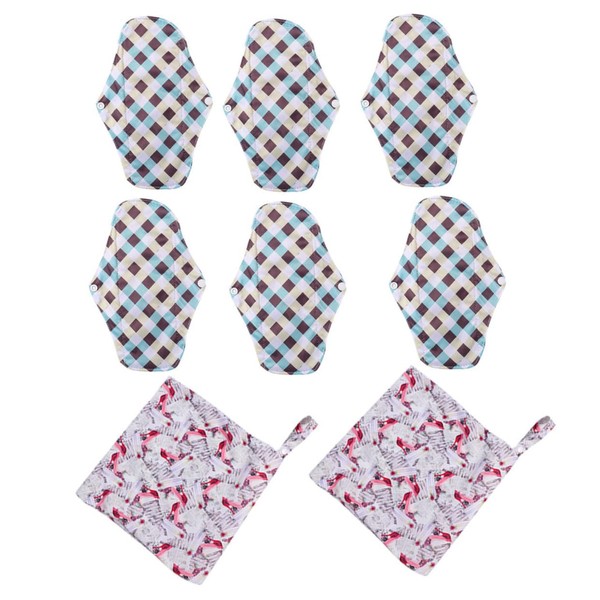 Minkissy 8pcs Sanitary Napkins Bamboo Charcoal Pads Comfortable Easy to