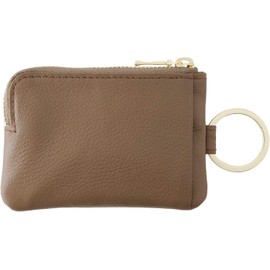Slip-on OSL Key Pouch Mini Taupe OSL-2002 Genuine Leather Key Case Trinket Holder