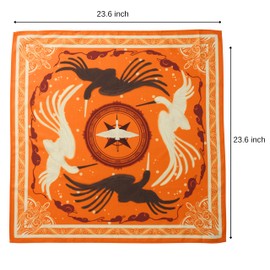 Orange Bandana 23.6” (60x60cm) Head Neck Scarf for Men and Women - Lightweight Breathable