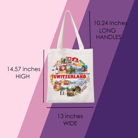 Switzerland Tote Bag Switzerland Gift Moving to Switzerland Gift Switzerland Souvenir Gift Switzerland Travel Gift (Switzerland Tote)