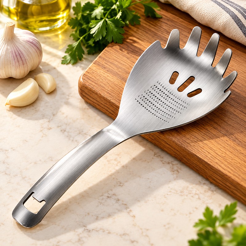 Stainless Steel Ginger Garlic Grater Multi-functional Grinding Spoon Egg, Soup
