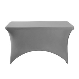 Hezuzo Spandex Table Cover for 4FT Table Universal Fitted Stretch Tablecloth for Party, Banquet, Wedding and Events-Gray