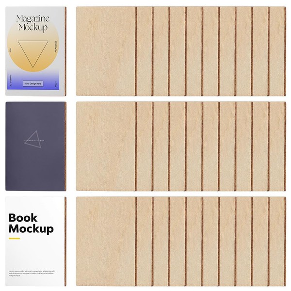 PH PandaHall 100pcs Blank Mini Books for Miniature Bookshelf Wooden