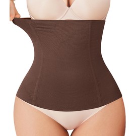Nebility Womens' Waist Trainer Tummy Control Waist Cincher Slim Body Shaper (Chocolate Brown Without Hook, XS)