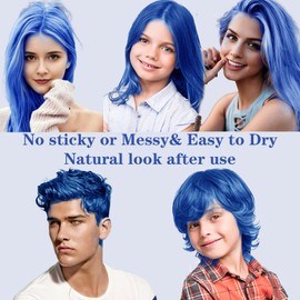 COLAYERIST Blue Temporary Hair Dye Wax Washable, Temporary Hair Color for Kids, Hair Makeup Paint Wax for Parties or Cosplay, Hair Coloring Products No Messy