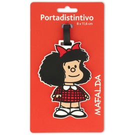 Grafoplás Mafalda Suitcase Identification | 8 x 11.6 cm | Rubber Mafalda Figure with ID Label | Perfect Travel Accessory to Recognize Your Backpack