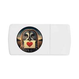 'Grey Owl Love Note' Pill Box with Tablet Splitter (PI00034152)