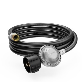 Propane Hose with Regulator 6FT, Low Pressure Gas Grill Regulator and Hose, QCC1/Type1 to 3/8" Female Flare, CSA Certified 11" W.C. for Weber, Charbroil Grill, Patio Heater & Fire Pit