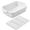 MALACASA 4.4 QT Baking Dish with Rack, 9x13 Large Casserole