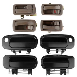 NPAUTO Interior Exterior Door Handles Replacement for Toyota Camry 1992 1993 1994 1995 1996, Front & Rear Left Driver & Right Passenger Side, Set of 8