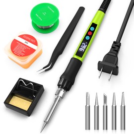 Soldering Iron Kit, Soldering Kit for Metal, Jewelry, Electric Repairing with Ceramic Heater 100W Portable Adjustable Temperature with Tips,Stand
