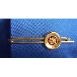 Roulette Tie Clip Gold-Plated Shiny Red Black with Germany Plus Gift Box, Brass, Without Stone