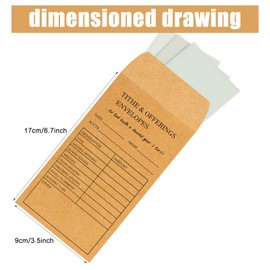 Church Supplies Tithe and Offering Envelope Kraft Offering Tithe Envelopes for Religious Church (200 Pieces)