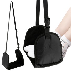 Eummy Airplane Footrest Adjustable Memory Foam Hanging Feet Hammock Portable Folding Plane Leg Rest Office Relaxation Footrests with Storage Bag for Office Under Desk Travel Flight Train