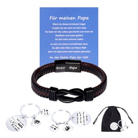 JESUSHAIN Dad Gift Birthday Stainless Steel Bracelet & Keyring - Father's Day Gift for Dad - Gift Dad Birthday - Gifts for Dad - Best Dad Gifts, M, Stainless Steel