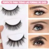 Pestañas Postizas Magneticas,5 Pares Pestañas Postizas Naturales 3D con 2