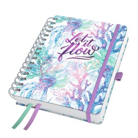 SIGEL J6604 Spiral Calendar 2026 A5, Underwater Miracles, Hard Cover, Elastic Band, Pen Loop, Slip Pocket, 2 Drawing Ribbons, 240 Pages, Vegan, Book Calendar, Diary Calendar Book Jolie