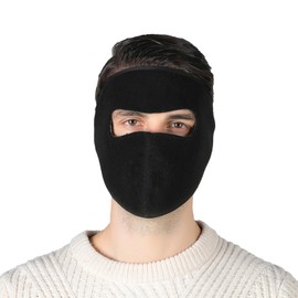 Winter Face Mask,Full Face Mask,Fleece Ski Mask,Motorcycle Face Mask,Neck Warmer,Winter Face Mask for Men(Black A)