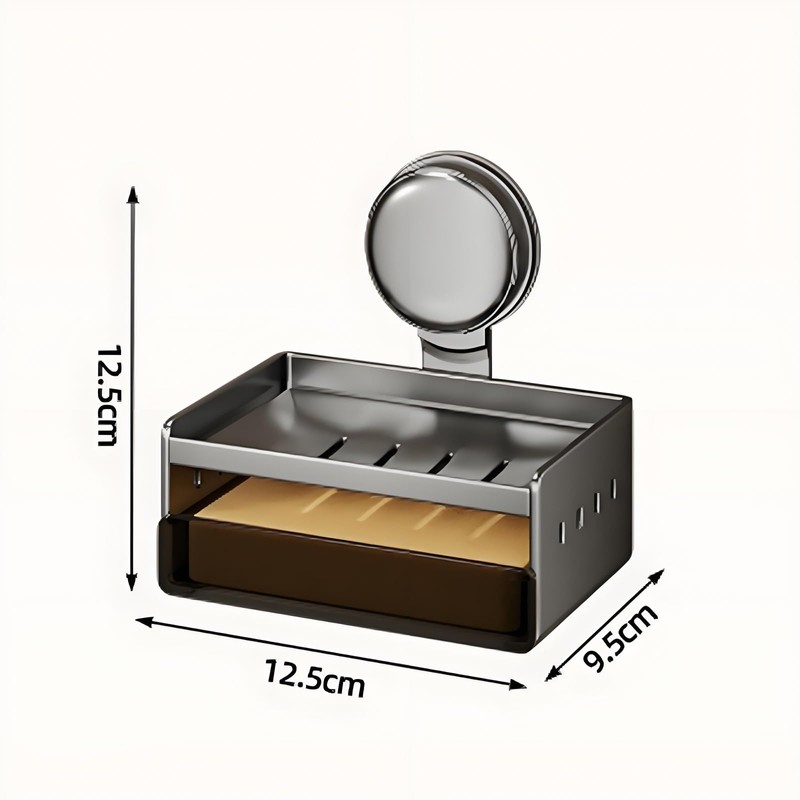 LOORMEI Suction Soap Dish,No Drilling Wall Mounted,MAX Hold 2 KG,Chrome