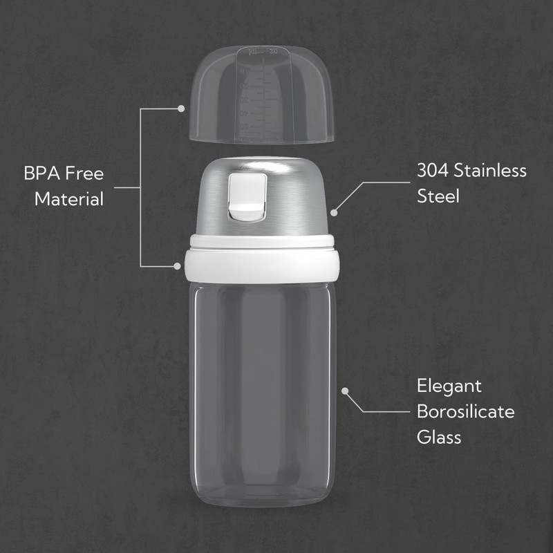 KTCHENDAO 2 in 1 Glass Salt and Pepper Shaker with