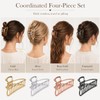 4Pcs Metal Hair Claw Clips Set, Large Alloy Hair Clips