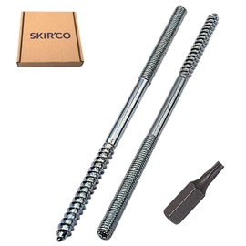 SKIR'CO Pack of 10 Hanger Bolts M6 x 140 mm, Double Threaded Dowel Bolts, Double Head Screws