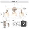 Shenmoyl Bathroom Light Fixtures, 3-Light Vanity Wall Light Over Mirror