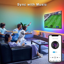 BASON LIGHTING TV LED Backlight with Bluetooth APP and Remote Control, 9.8ft LED Lights for TV 32-58inch, USB Powered Color Changing Light with Music Sync, Timing for Game Room, Bedroom Decor.