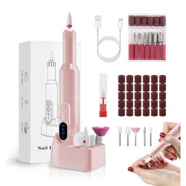 Drill para Uñas Profesional,20000RPM Taladros Eléctricos para Uñas Multifuncional,Kit Pulidora para Uñas de 3 Velocidades con 12 Cabezales de Lijado y 36 Bandas de Lijado para Manicura y Pedicura