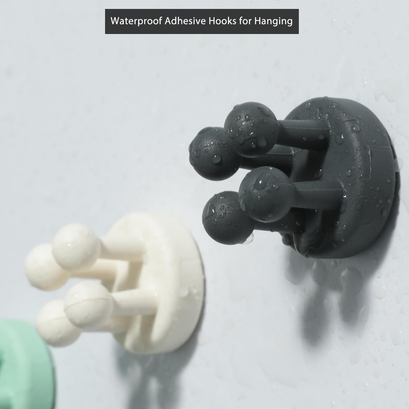 Razor Holder Shaver Hook Hanger Stand - 4Pcs Silicone Toothbrush
