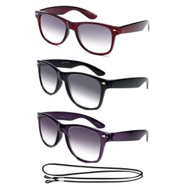 3 Packs Tinted Reading Glasses Sun Reader for Women Men Sun Reader Outdoor Reading Classic Shapes Spring Hinge