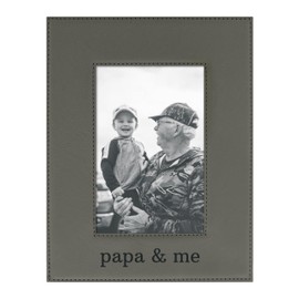 ThisWear Grandpa Grandchildren Frame Papa & Me 4x6 Leatherette Photo Frame Grey