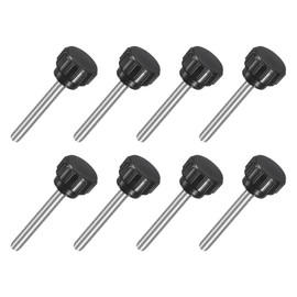 uxcell 8Pcs M4 x 30mm Knurled Clamping Knob, 304 Stainless Steel Thumb Screw Clamping Knob Round Hand Threaded Hand Bolt Stud Knob 14mm Dia for Machinery