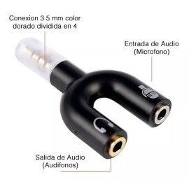 Compra y Más Divisor De Audio Estéreo 3.5 Mm Para Micrófono Y Audifonos