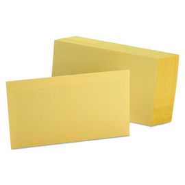 Oxford Unruled Index Cards, 3 X 5, Canary, 100/pack