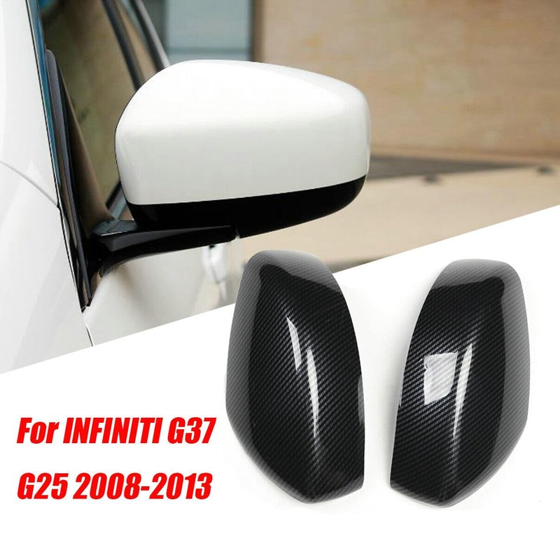 Carbon Fiber Rearview Side Mirror Cap Cover Trim For INFINITI