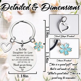 Daughter in Law gifts keychain - Mother in Law Gift for Future Daughter-in-law Engagement Wedding Christmas Birthday Thanksgiving Day Christmas New Year Present to My Daughter in Law Keychains