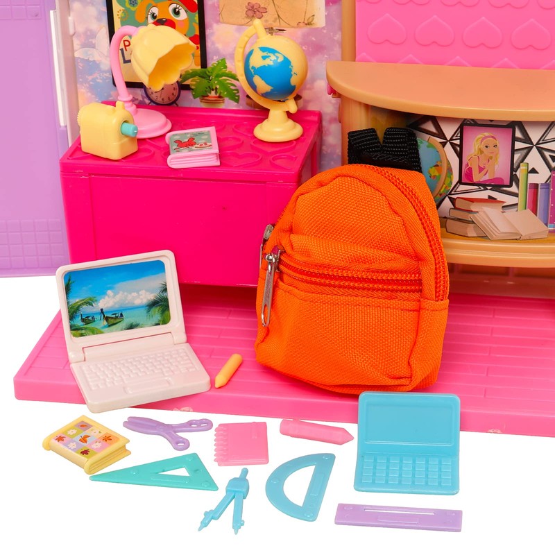 Barwa 31 Pcs Doll Study Supplies for 11.5 Inch Doll