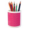 Ambesonne Cactus Print Pencil Pen Holder, Outline Drawing of Hearts