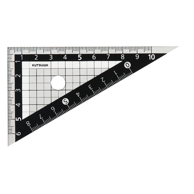 Kutsuwa STAD Triangle Ruler, 3.9 inches (10 cm), KB029, Black