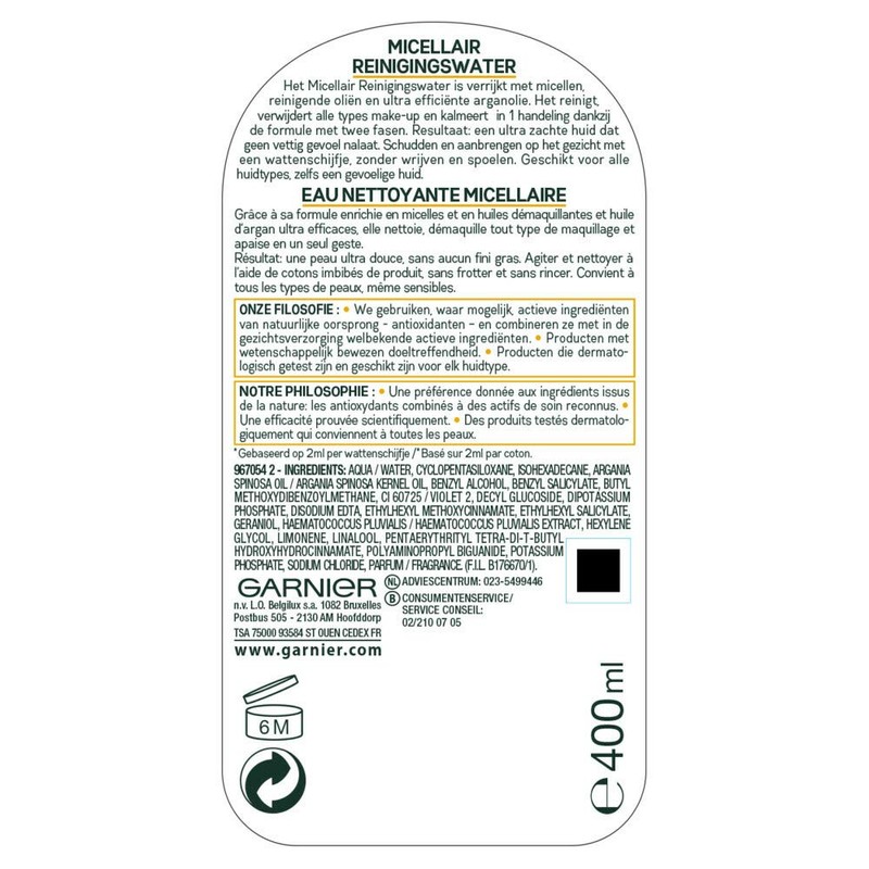 Garnier Skin Natural Micellair Water Ultra Cleansing 400ml