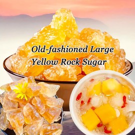 Yellow Rock Sugar 350g/12.35oz, Large Pure Cane Crystal Sweetener for Pho, Tea, Mulled Wine, Coffee & Asian Cuisine