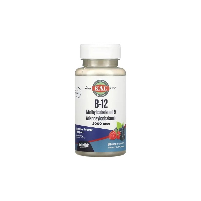 Suplemento Vitamina B12 2000 Mcg Kal Metilcobalamina Adenosil Comprimidos