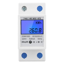Medidor de energía 5-80A, DDM15SD Medidor de energía monofásico LCD digital Medidor electrónico de KWh con luz de fondo