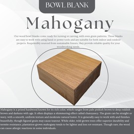 Mahogany Unfinished Wood Bowl Blanks | Hardwood Square Blocks for DIY Woodworking Enthusiasts (8" x 8" x 3")