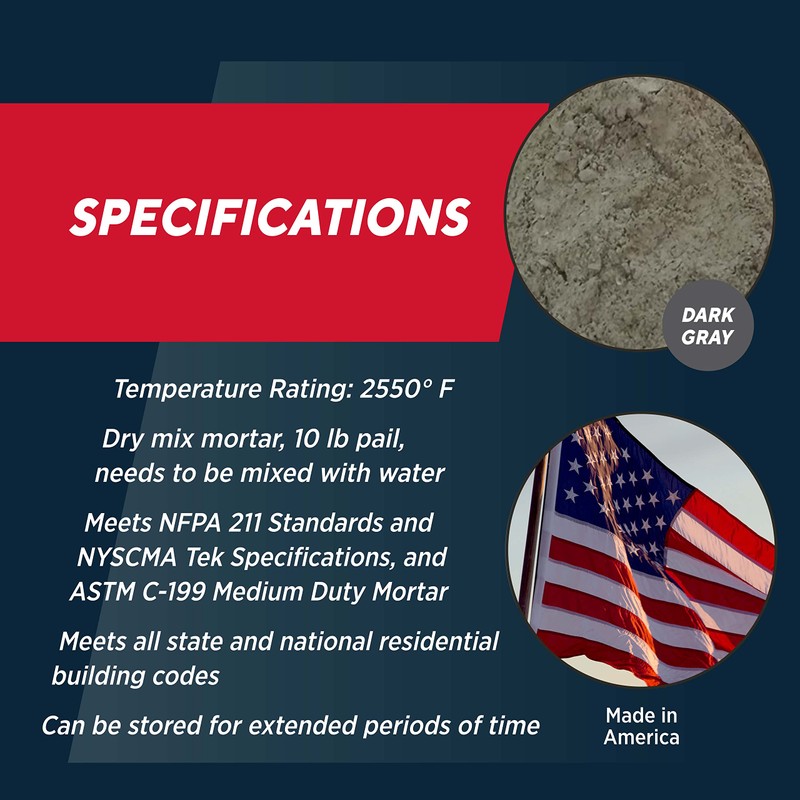 Rutland Dry Mix 211 Refractory Mortar, Masonry & Fire Brick